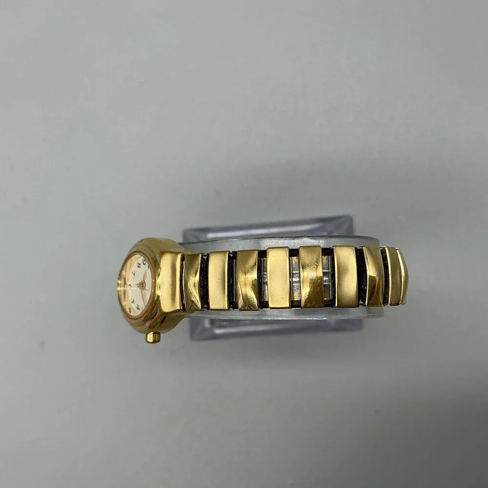 Vtg Pulsar Women Watch 19mm Oval Gold Tone Stretch Band V501-X229 New Battery